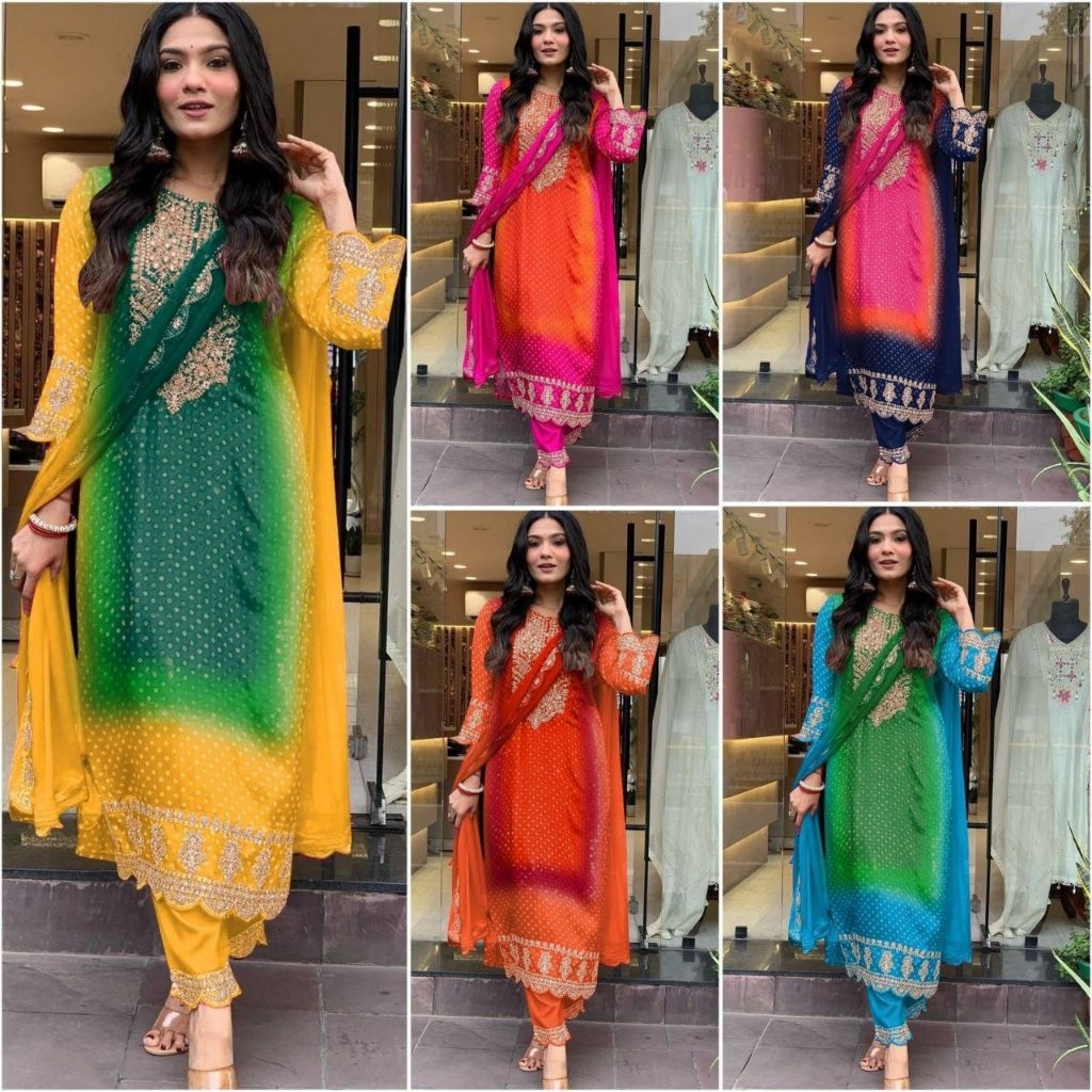 Setelan muslim sutra chinon pakistan import wanita