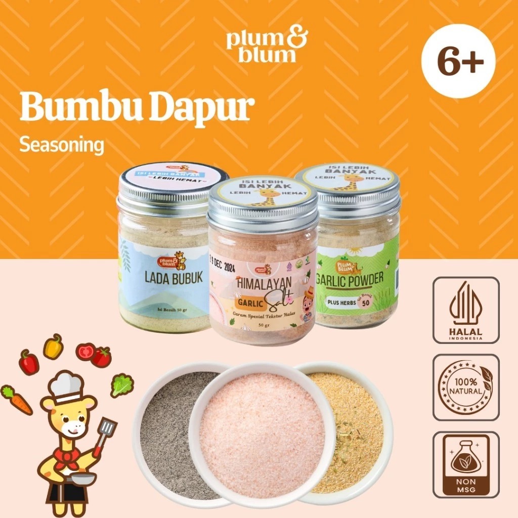 

Plum & Blum Himalayan Salt Garlic Powder Bumbu Dapur Mpasi- 1 Botol 100gr