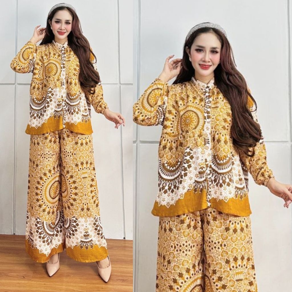 Wanita Pria TASYA SET CPLP RAYON TEBAL ONESET KULOT DAILY KEKINIAN SETELAN POLOS KOMBINASI OOTD