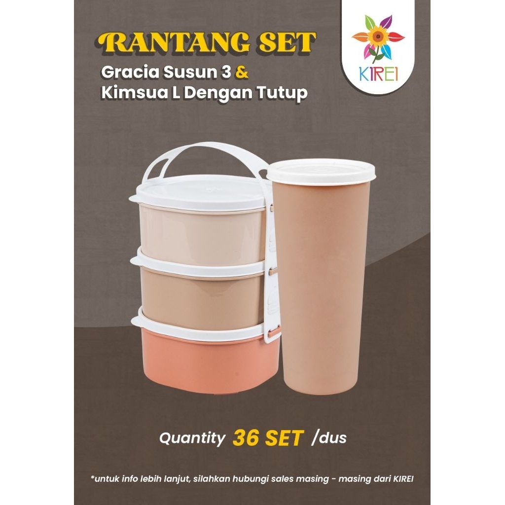 Rantang set plastik gracia kirei