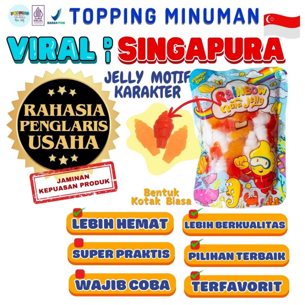 

Jelly Motif Karakter Topping Minuman - Jelly Bentuk Ice Cream Cocok Untuk Semua Minuman | Popping Boba Meletus Pecah Dimulut Nata Jelly