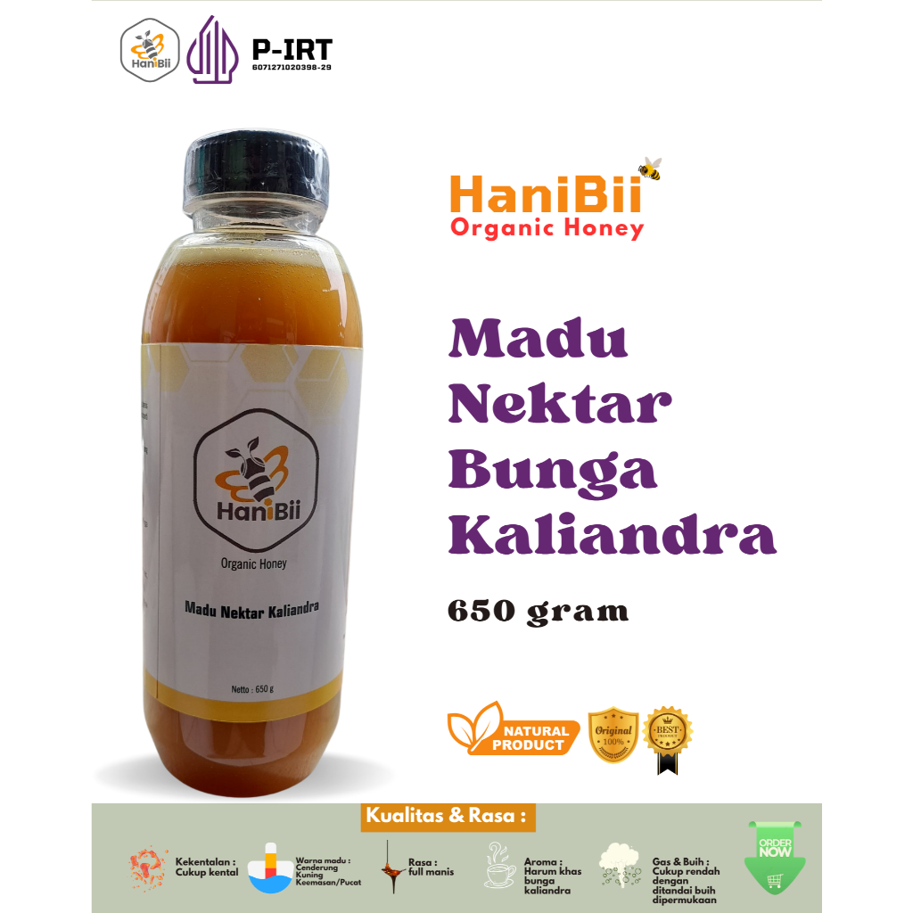 

HANIBII Madu Murni Kaliandra 1000 Gr Raw Honey Premium