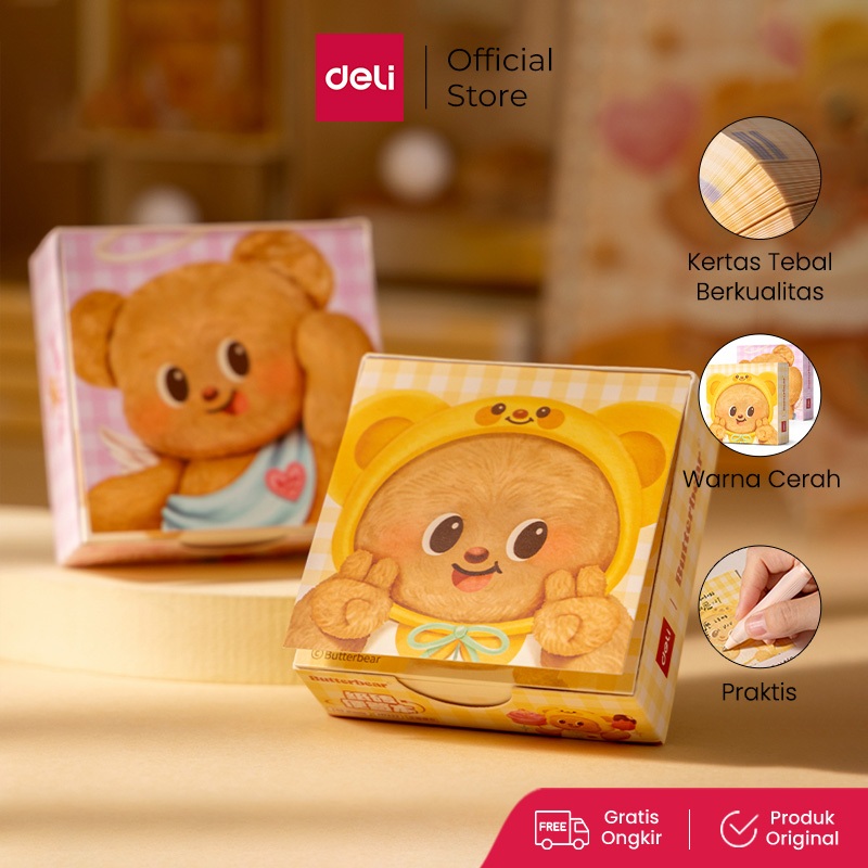 

Deli x Butterbear Notepad / Memo Non-Tempel Lucu 249 Lembar HY222