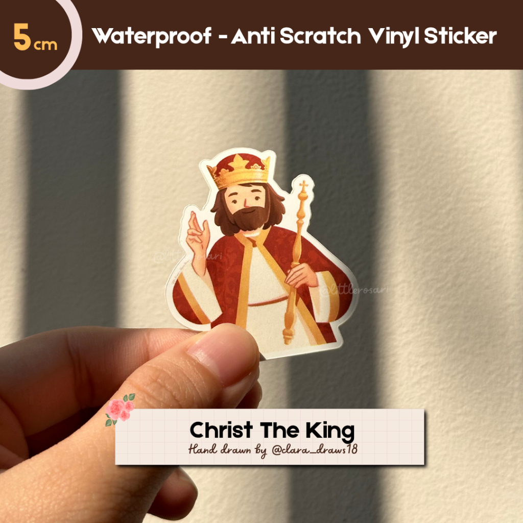 

Stiker Katolik Waterproof - Kristus Raja| Vinyl Anti Gores 5cm | Handdrawn Sticker