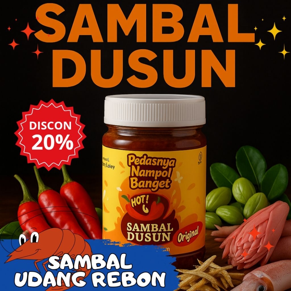 

Sambal Udang Rebon // Sambal Dusun // 125g Pedasnya Nampol