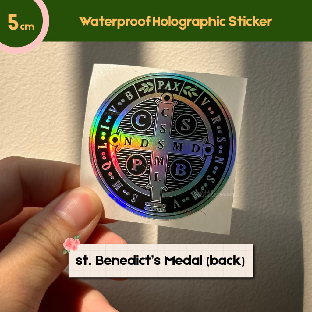 

Stiker Katolik Waterproof - Medali Benediktus | Vinyl Hologram Anti Gores 5cm | Handdrawn Sticker