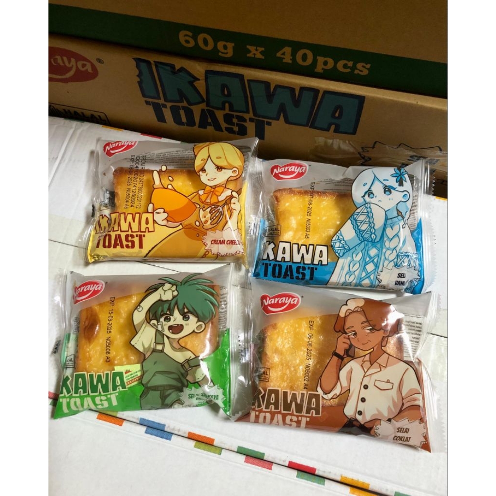 

Naraya Roti selai ikawa toast 4 rasa 60 gram expired agustus
