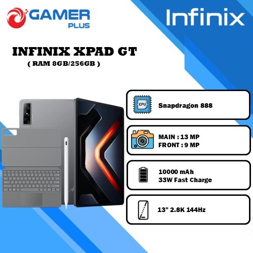 Infinix XPAD GT 8/256GB - Qualcomm Snapdragon 888 - 13" 144Hz - Garansi Resmi Infinix