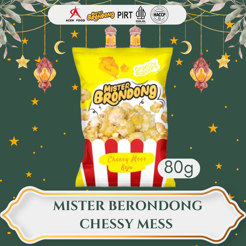 

Snack Popcorn Mister Brondong Jagung 80g - Cheesy Mess / Keju Meleleh | Cemilan Halal, Manis, Enak, Gurih, Siap Makan, Crispy, PIRT | Aceh Food