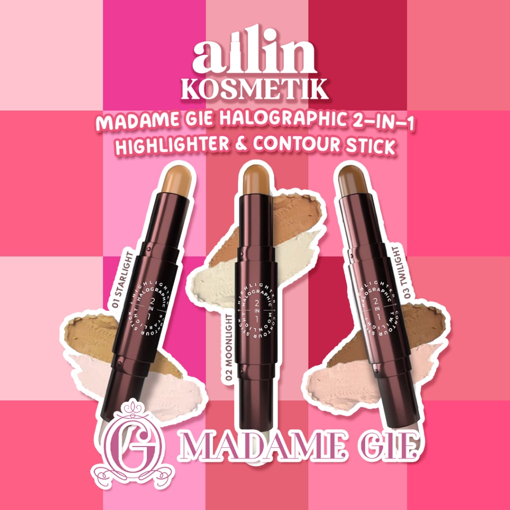 AiLiN | Madame Gie Halographic 2|in|1 Highlighter & Contour Stick | Highliter & Contour Stick