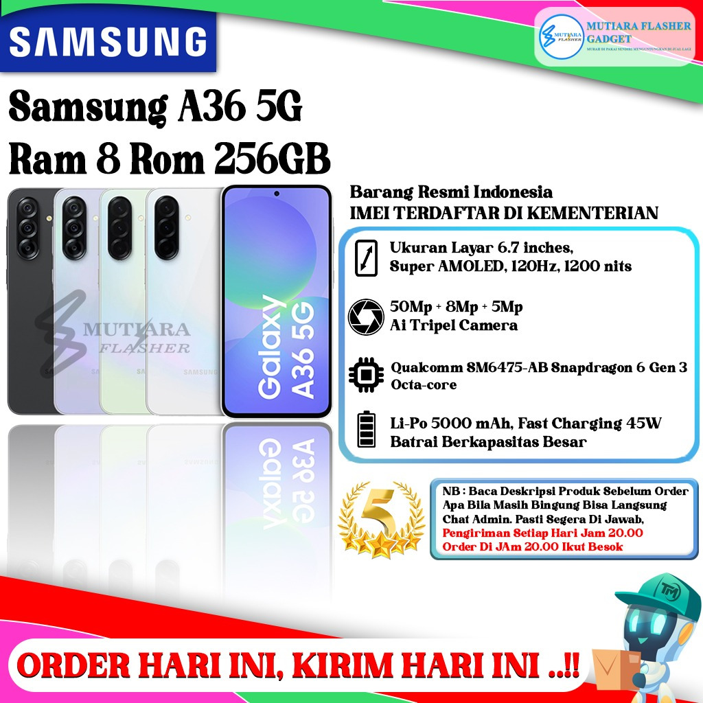Samsung A36 5G Ram 8GB I 12GB Rom 256GB