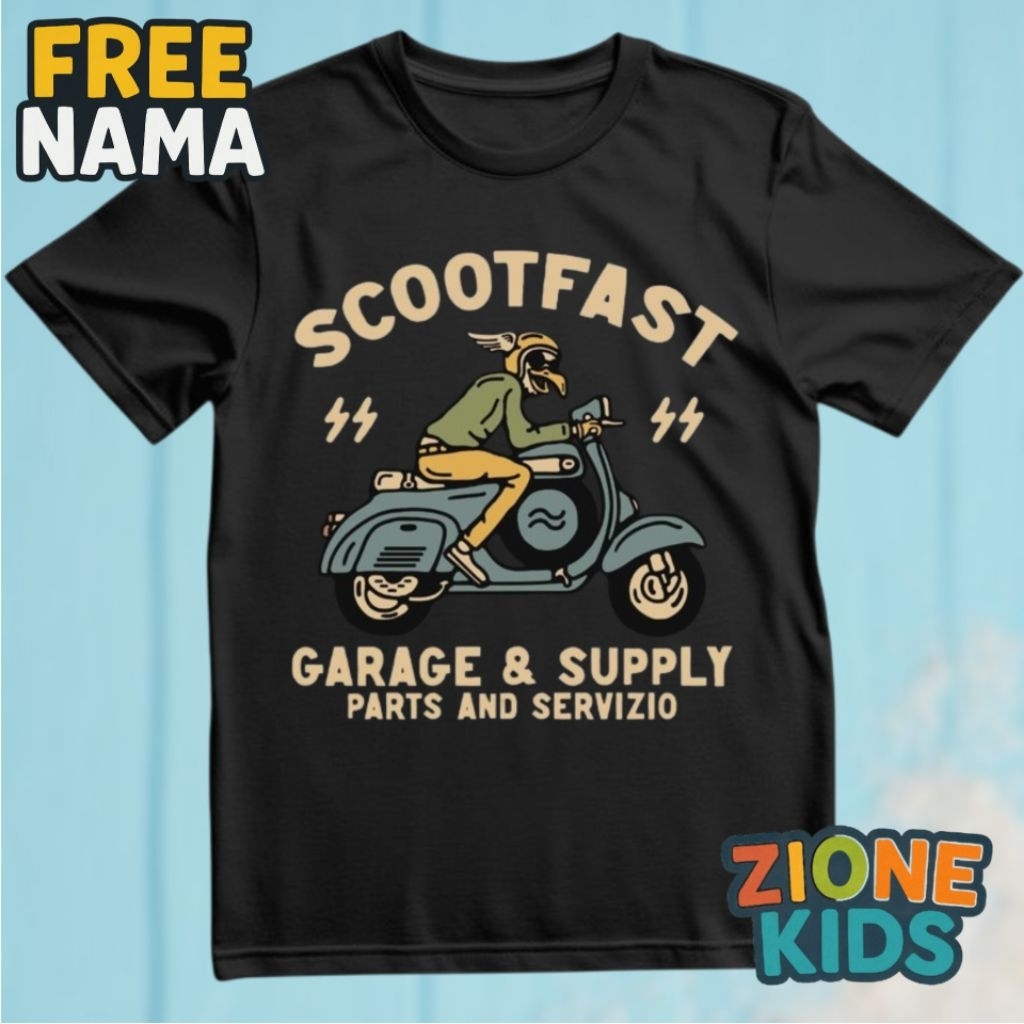 TERBARU  KAOS ANAK VESPA SCOOTFAST - BAJU ANAK LAKI LAKI PEREMPUAN MOTOR VESPA DESAIN UNIK LUCU BISA
