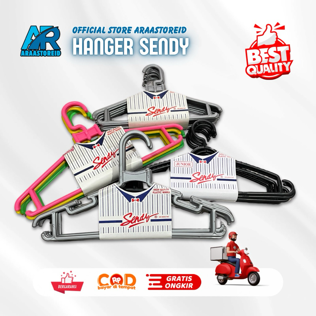[ARAASTOREID] Hanger Baju Sendy / KASTOK BAJU / HANGER KASTOK GANTUNGAN BAJU PLASTIK