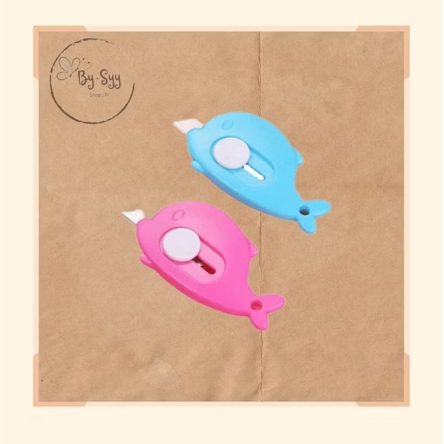 

*By.Ssy* Mini Cutter Portable & Cutter Dolphine/ Pisau Pemotong Kertas Dan Paket Unboxing Serbaguna