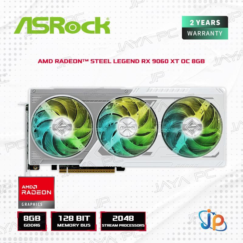 VGA ASRock AMD Radeon Steel Legend RX 9060 XT OC 8GB - 8 GB GDDR6