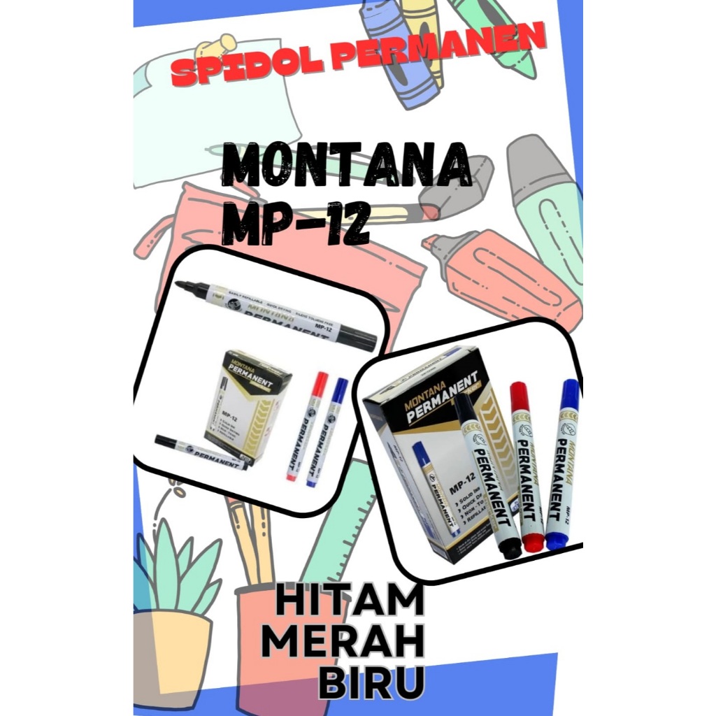

Spidol Permanent Montana MP-12 MP12 | MONTANA MP12 HITAM | MONTANA MP-12 BIRU | MONTANA MP 12 MERAH