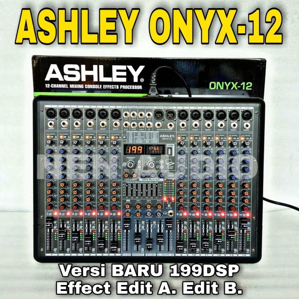 MIXER ASHLEY ONYX 12 Original 199DSP 12 CHANEL Onyx12 Mp3  BLUETOOTH PC SOUNDCARD Recording