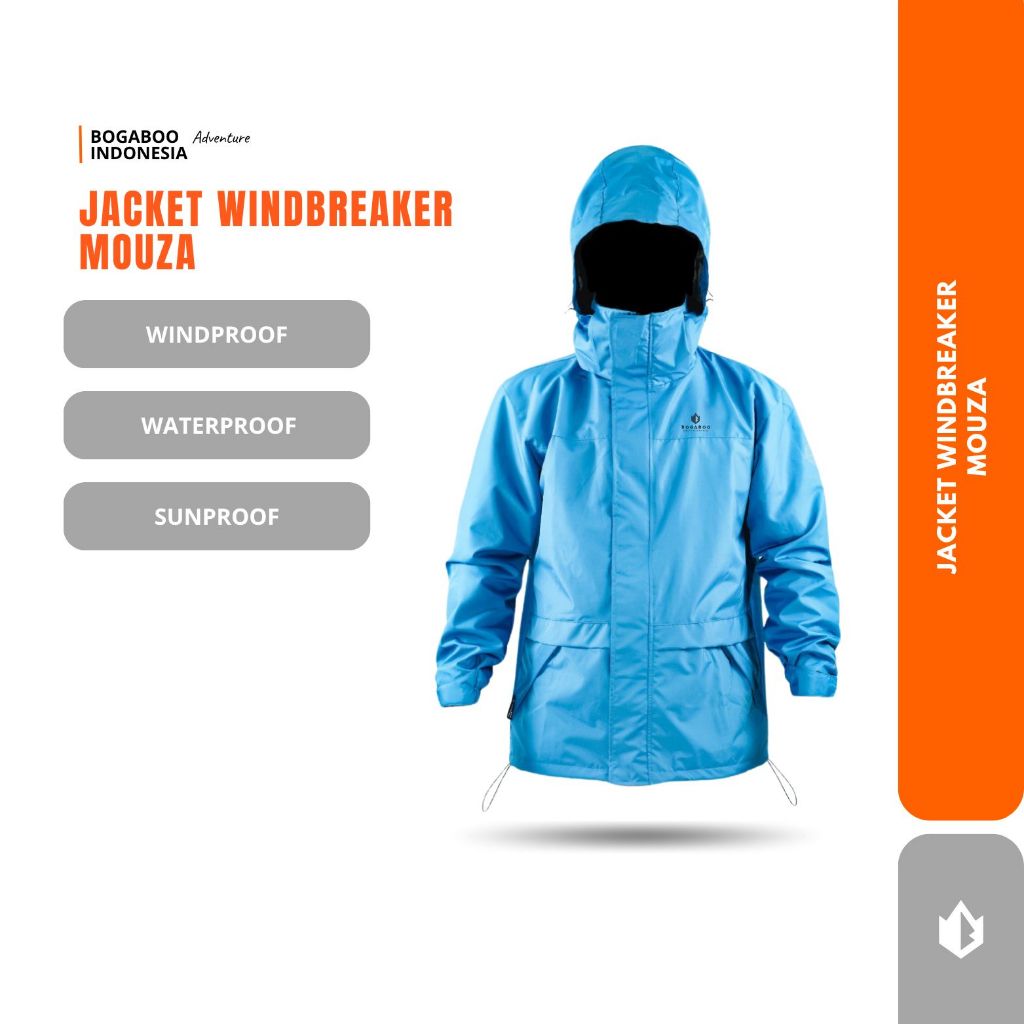 BOGABOO JACKET PARKA MOUZA WATERPROOF DAN WINDBREAKER  Pria Wanita  - Jaket Anti Air Inner POLAR TEB