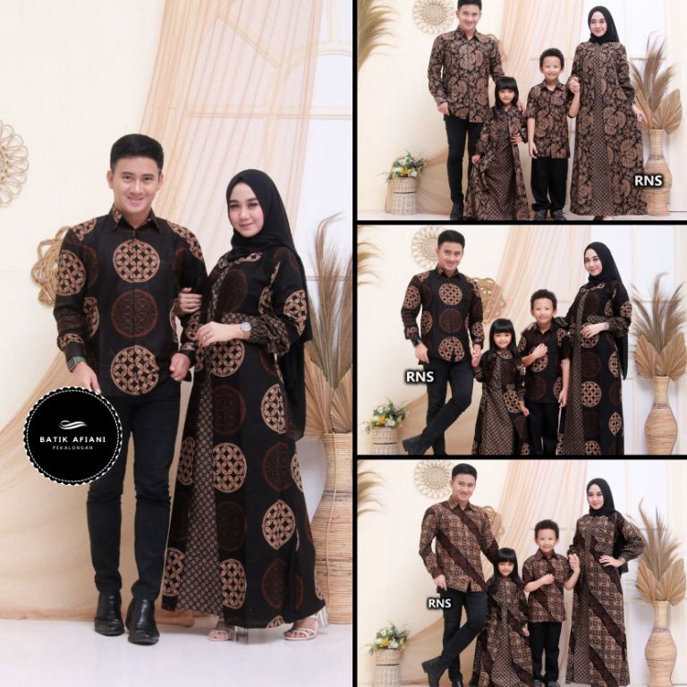 Batik Couple Keluarga Gamis Busui Motif Prasasti Batik Keluarga Seragam KODE U5U3