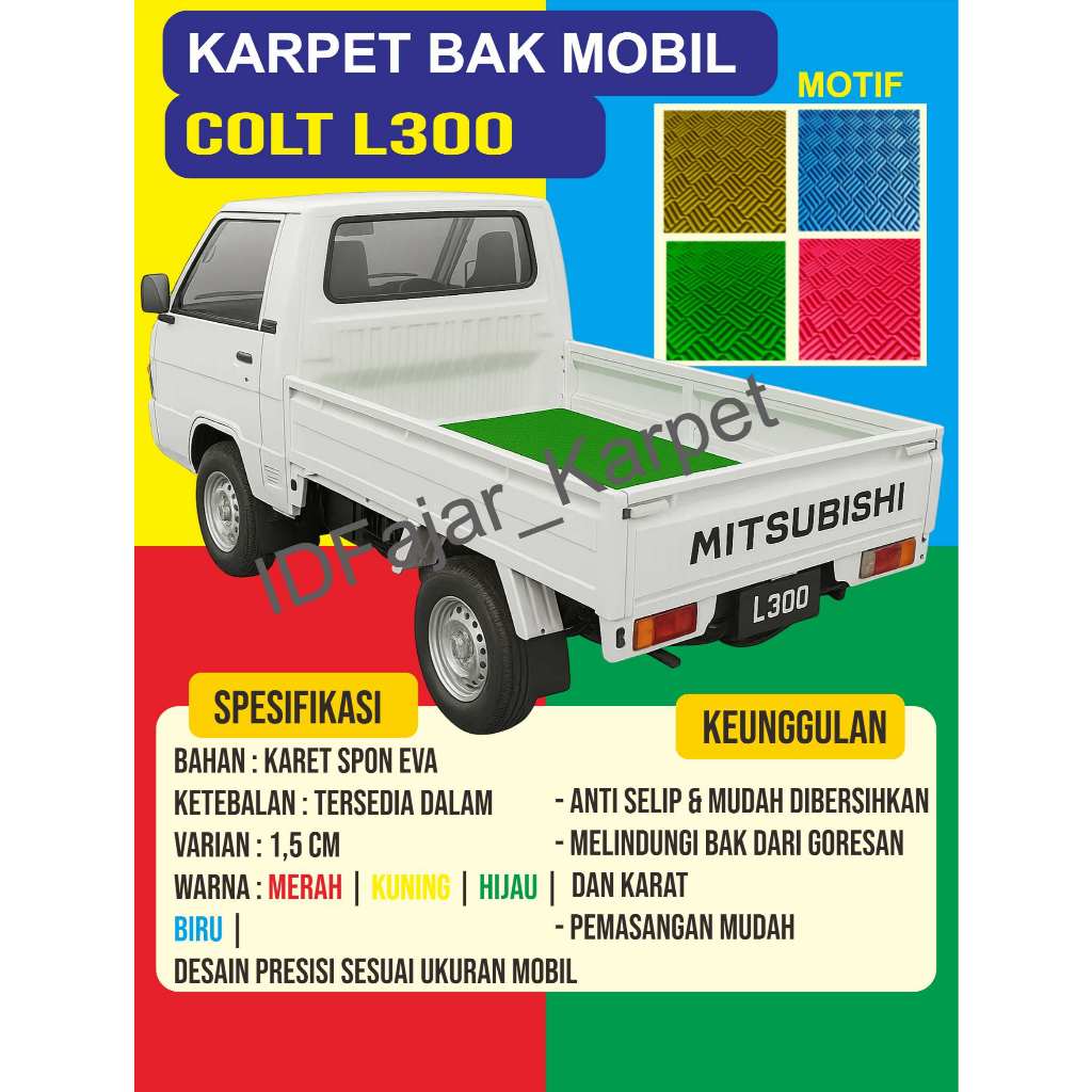 Karpet Bak Mobil Mitsubishi Colt L300 / Euro 4 – Karet Spon EVA Premium