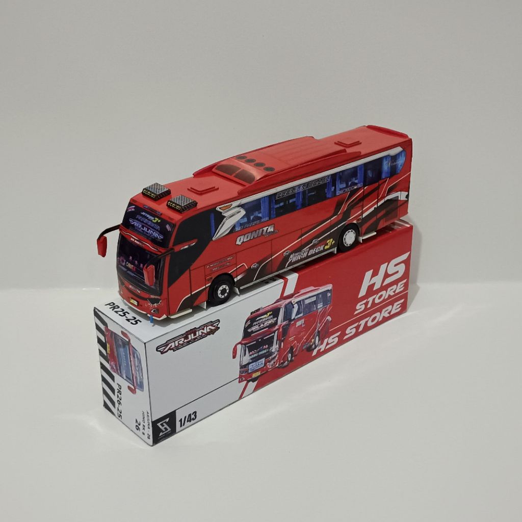 miniatur bus Qonita wisata Arjuna papercraft skala 43