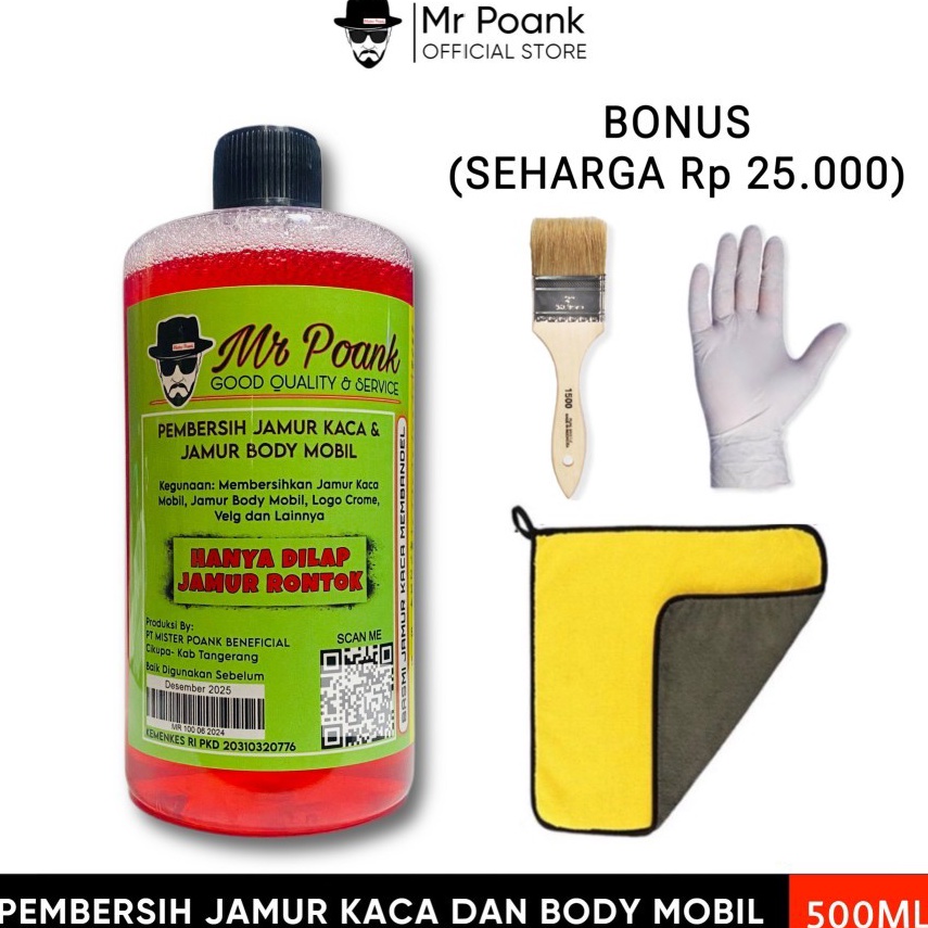 Pembersih kerak jamur kaca dan body mobil Mr Poank 5ML KODE X8M3
