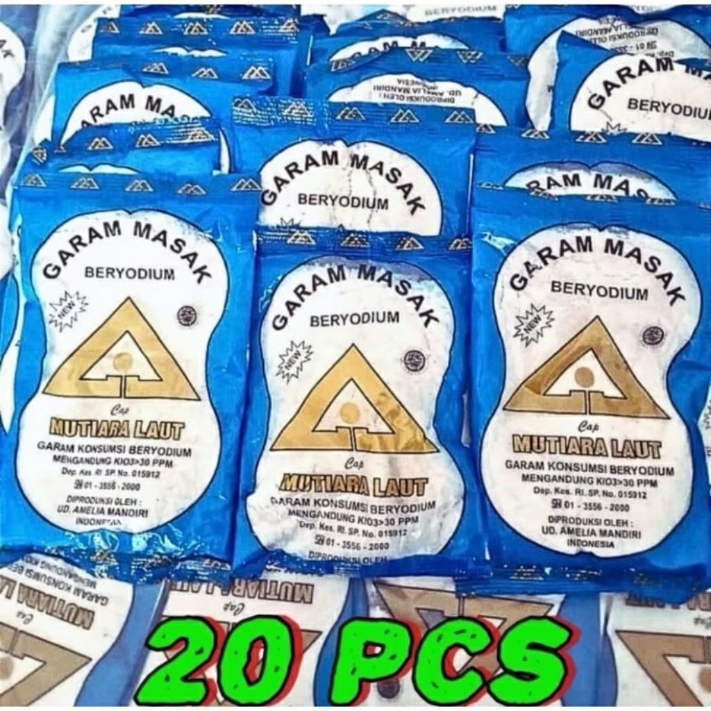 

20 Pcs Garam Masak Halus Beryoudium / Garam Masak Dapur Beryoudium 100gr