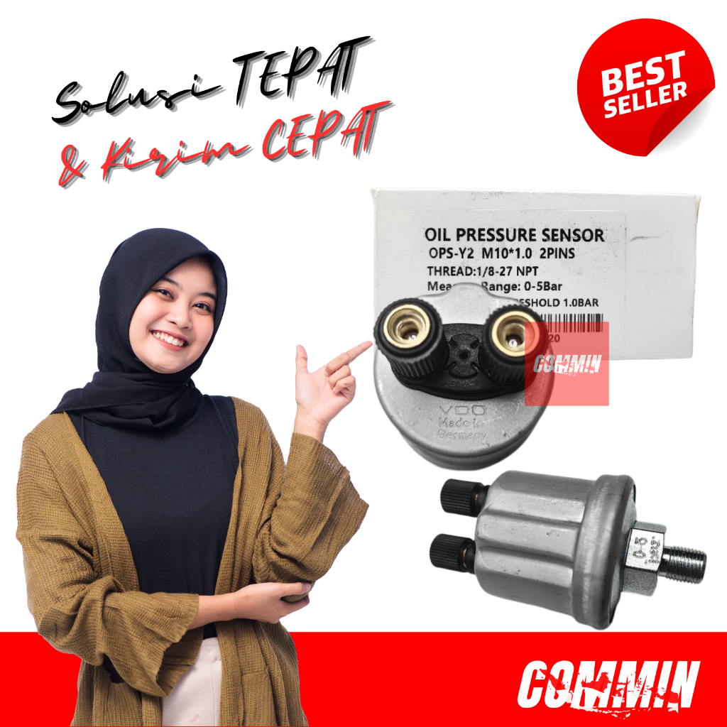 OIL PRESSURE VDO SENSOR TEKANAN OLI SWITCH OLI VDO 5 BAR 2 PINS DRAT 10MM