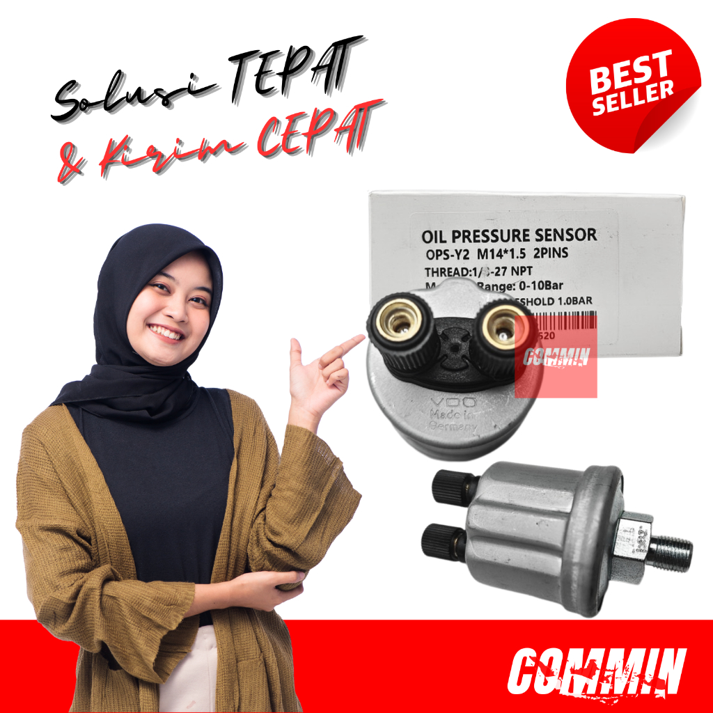 OIL PRESSURE VDO SENSOR TEKANAN OLI SWITCH OLI VDO 10 BAR 2 PINS DRAT 14MM