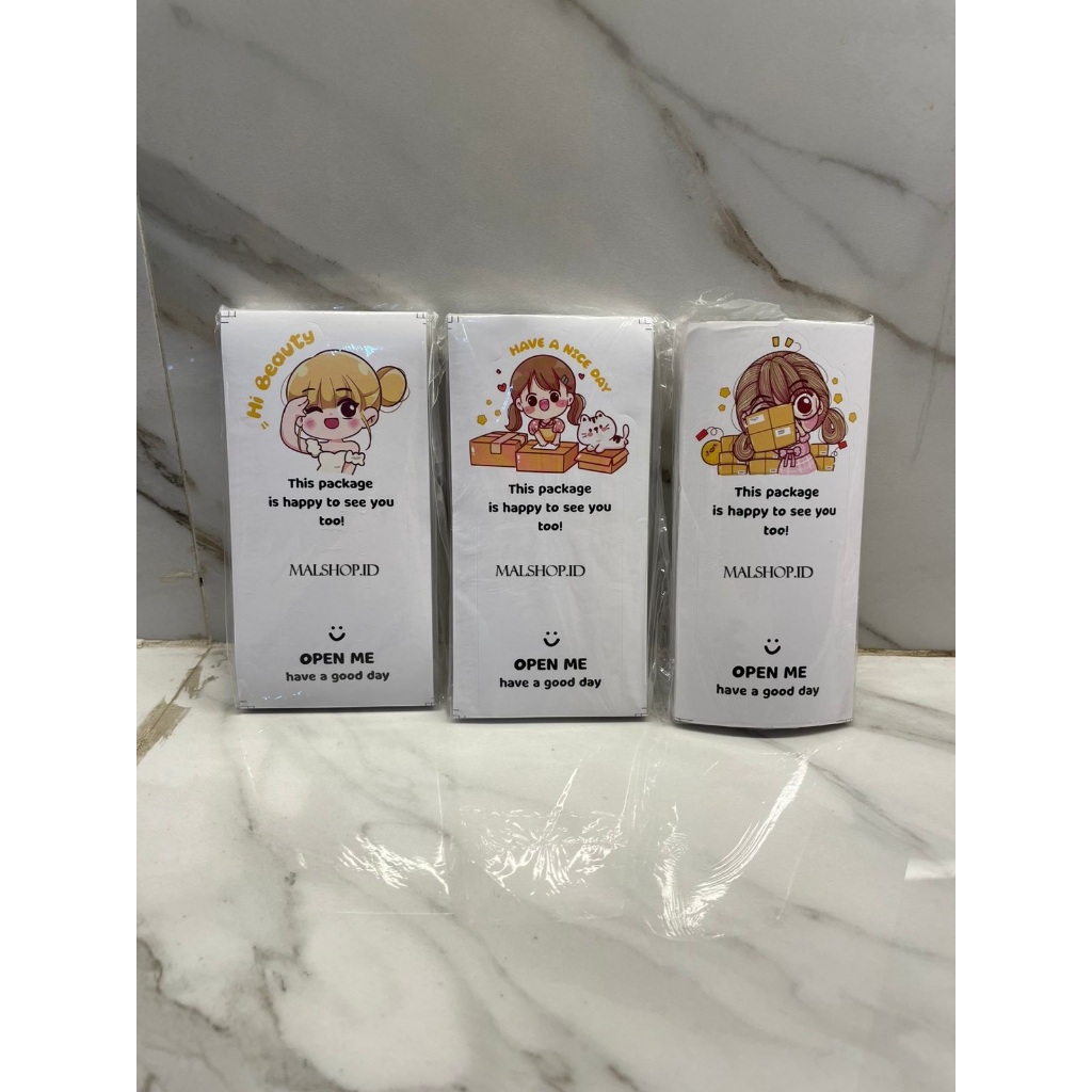 

10PCS STICKER LABEL OPEN ME / HAVE A GOOD DAY ( Malshop)