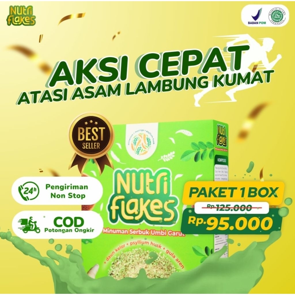 

Nutriflakes Sereal Umbi Garut Ampuh Mengatasi Permasalahan Asam Lambung Maggh Gerd