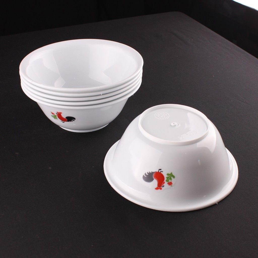 MANGKOK PLASTIK MOTIF AYAM JAGO 1 LUSIN / 12 PCS