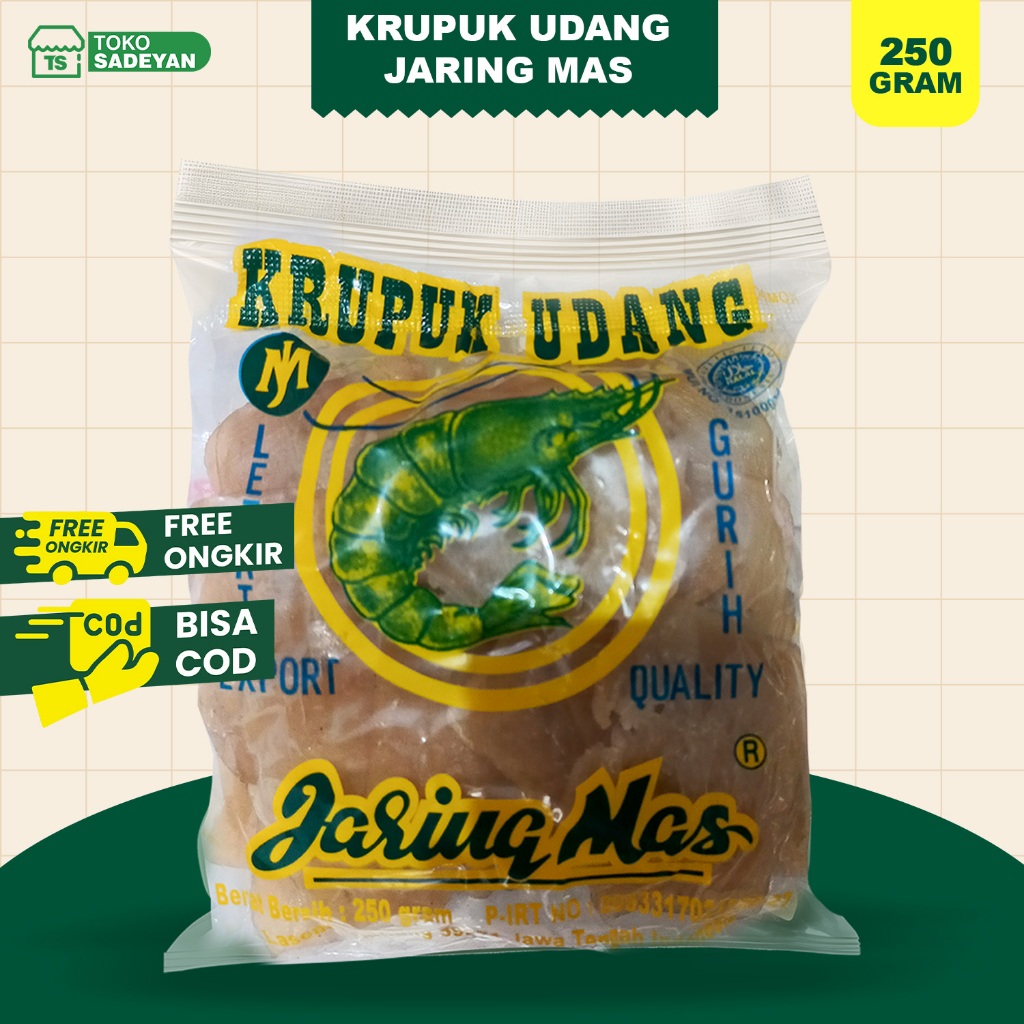 

Krupuk Udang Mentah 250 Gram Jaring Mas Oleh Oleh Rembang