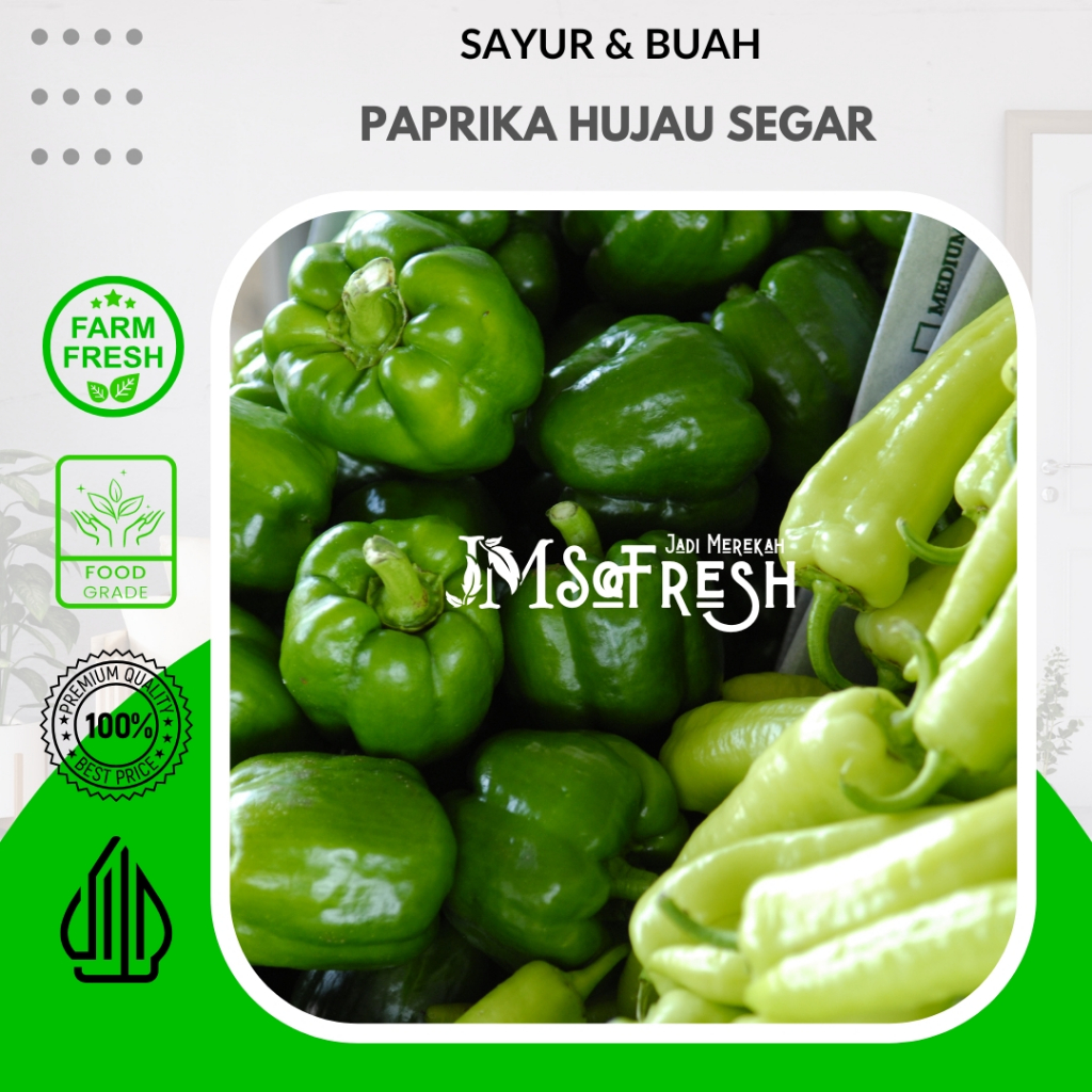 

[JM SoFresh] Paprika Hijau Segar Organik Green House Per Pcs