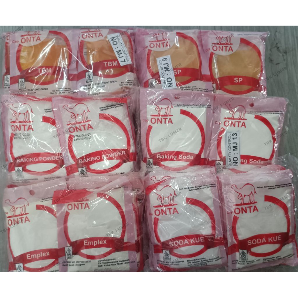 

PRODUK ONTA PERPAK/SP/TBM/BAKING POWDER/BAKING SODA/SODA KUE/VX/EMPLEX/COT/WIJEN PUTIH/SELASIH/SUKADE