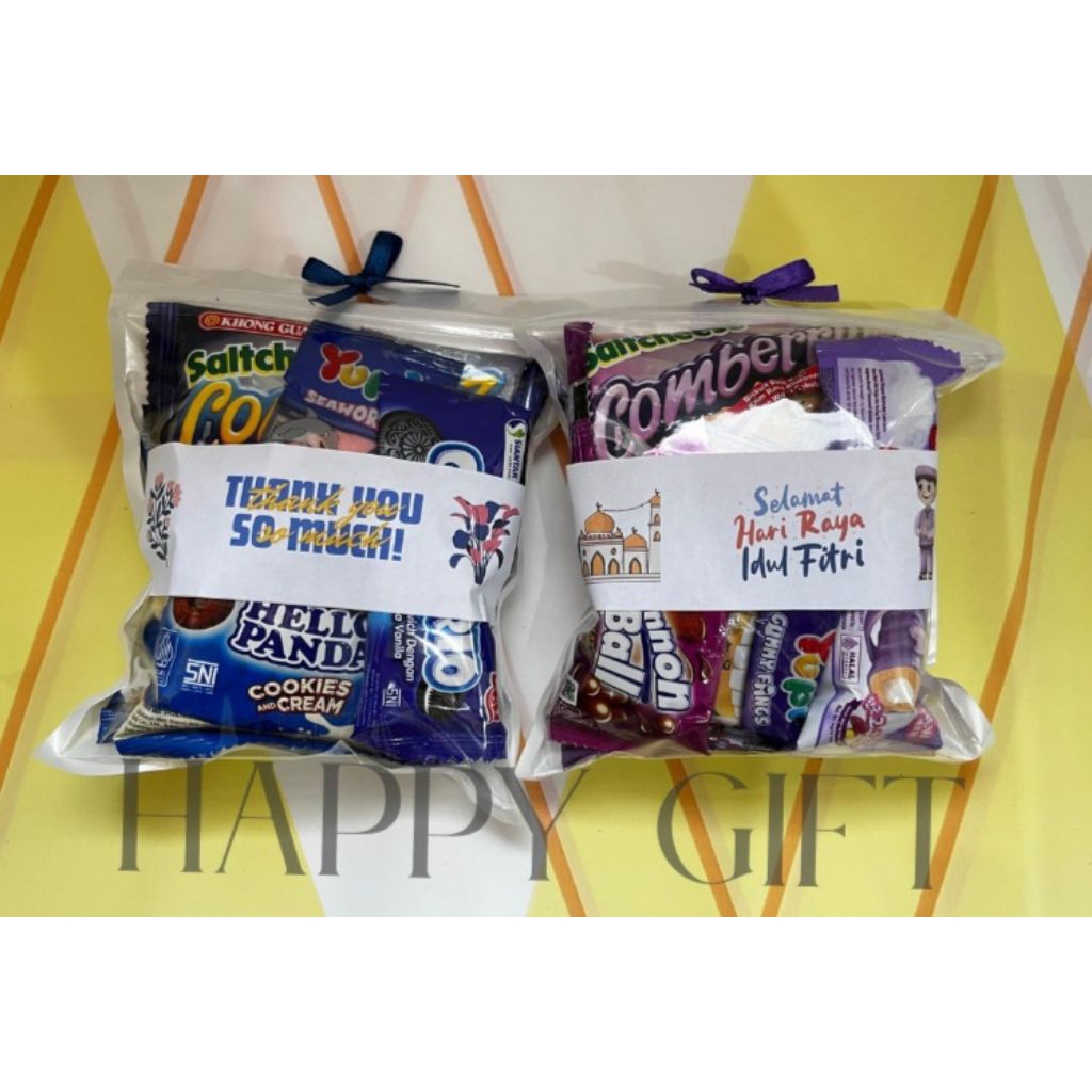

Mini Gift Snack- Mini Hampers Snack isi 5 Souvenir Ulang Tahun,Wisuda,Lebaran,Natal,Sempro,Freebies