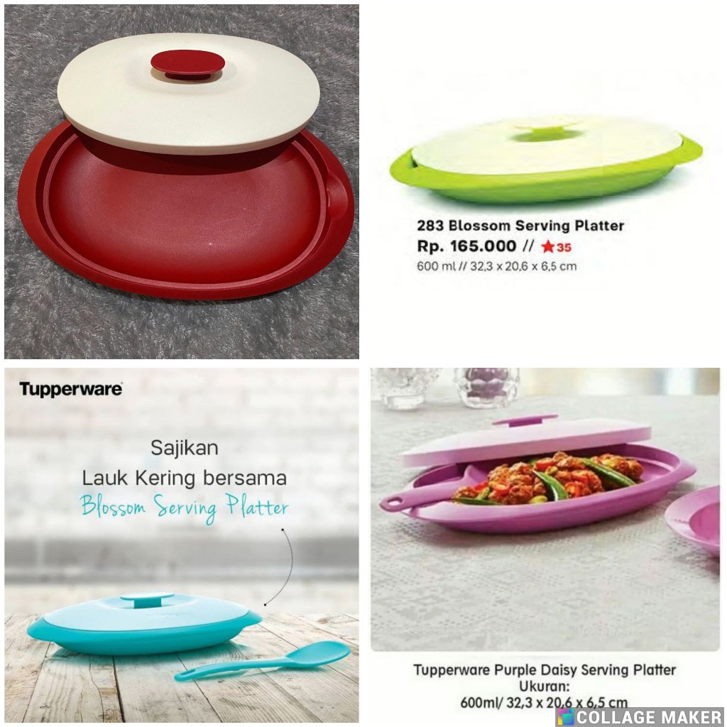 serving plater 600ml blossom Tupperware tempat saji prasmanan