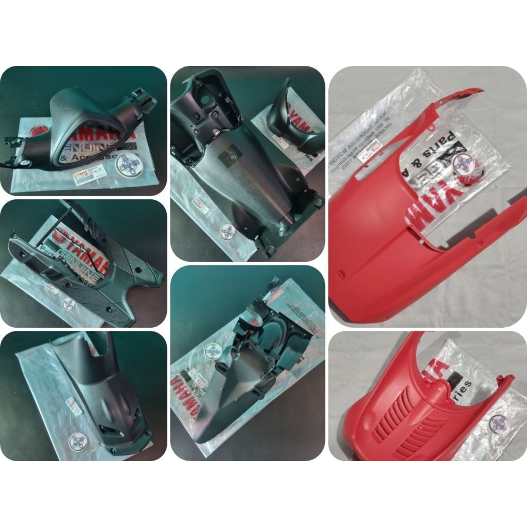 COVER BODY KASAR MIO SMILE FULLSET PLUS DEK PARU DEK KOLONG MIO SMILE MERAH ORIGINAL YAMAHA YGP