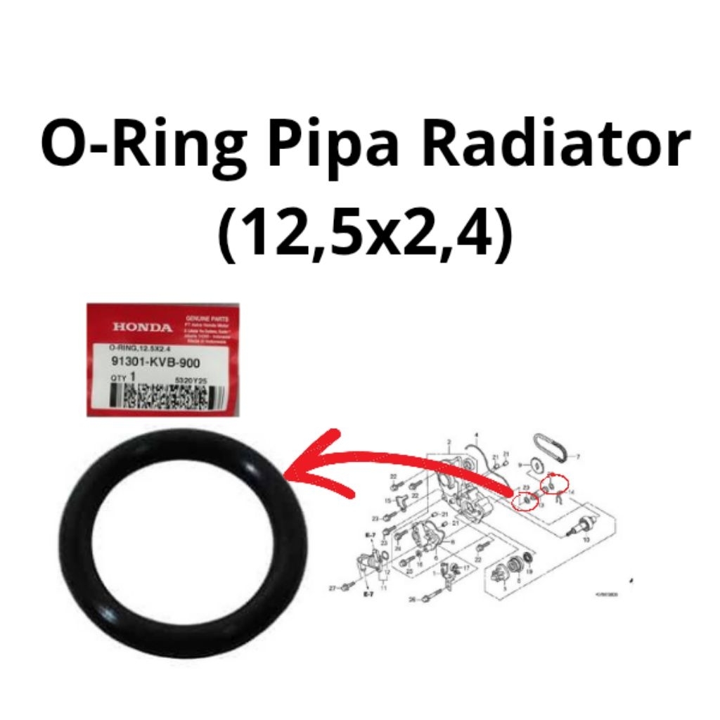 [AHM] Oring Pipa Radiator Honda VARIO 110 kode part 91301-KVB-900