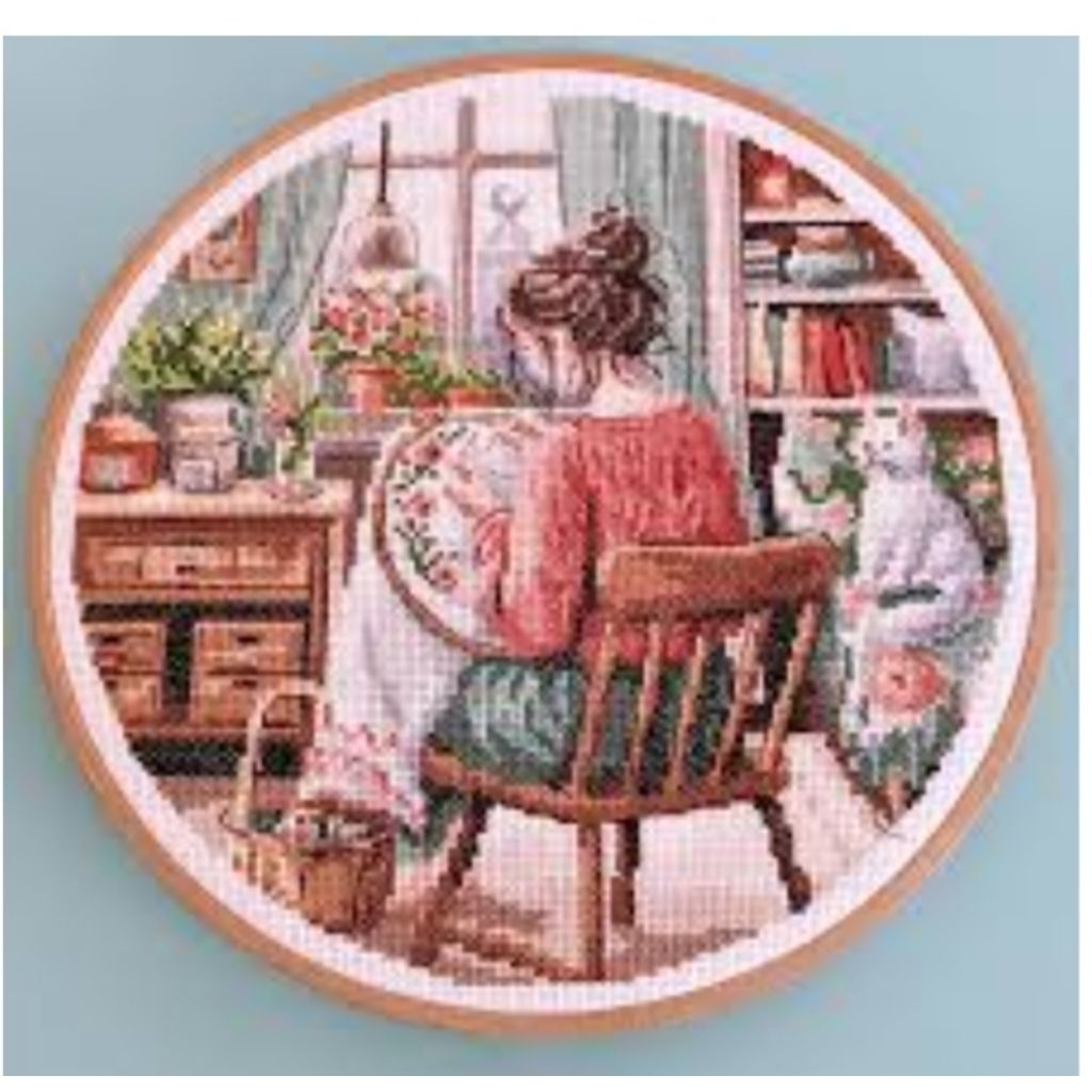 paket kristik wanita menyulam cross stitch 14ct kit