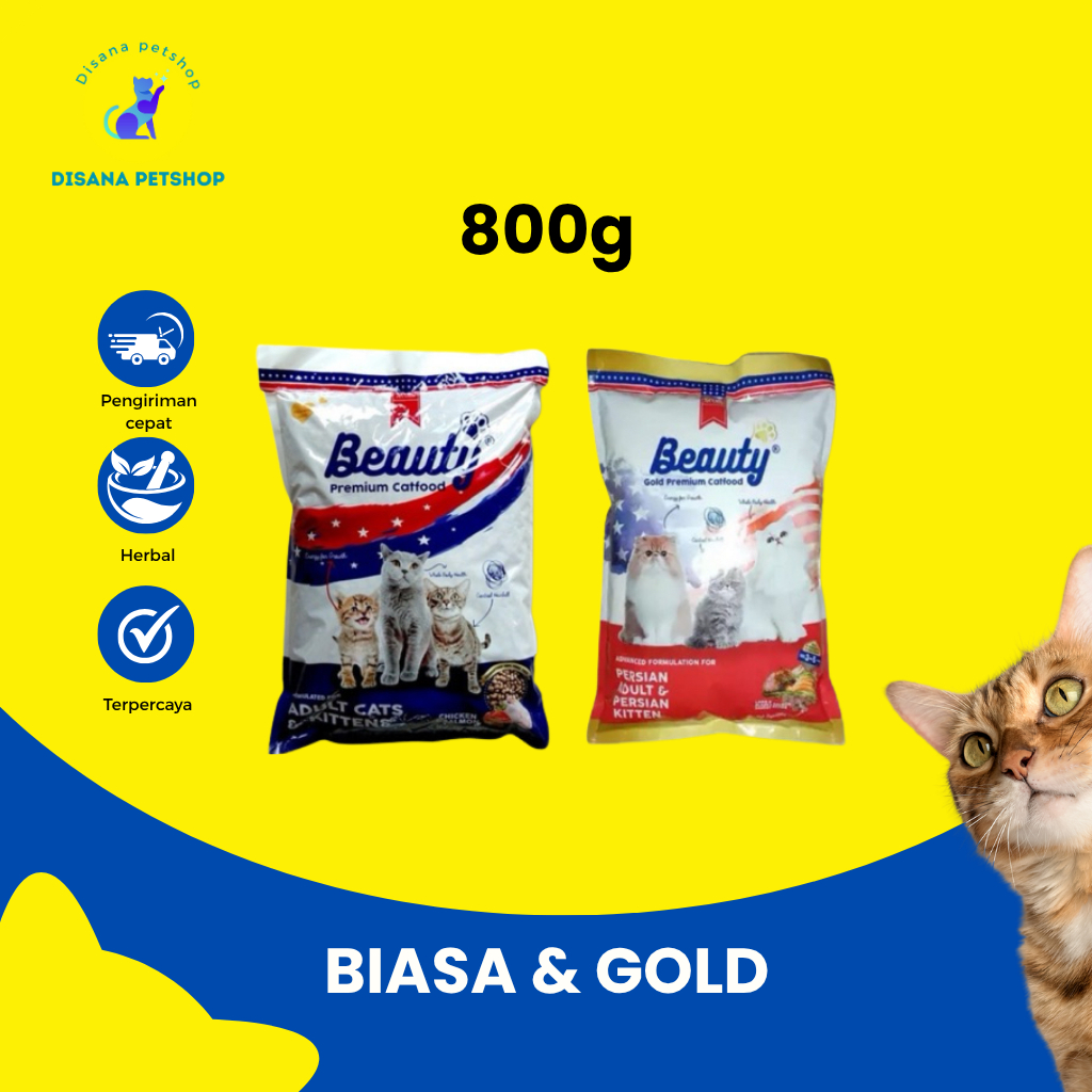 Makanan Kucing Premium BEAUTY GOLD Persian Adult 750gr | Dryfood BEAUTY GOLD Makanan Kucing