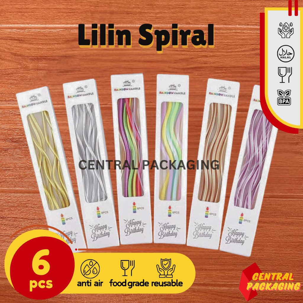 Lilin Spiral Ulang Tahun Korea Premium Panjang / Birthday Candle Premium / Lilin Ulang Tahun Bento C
