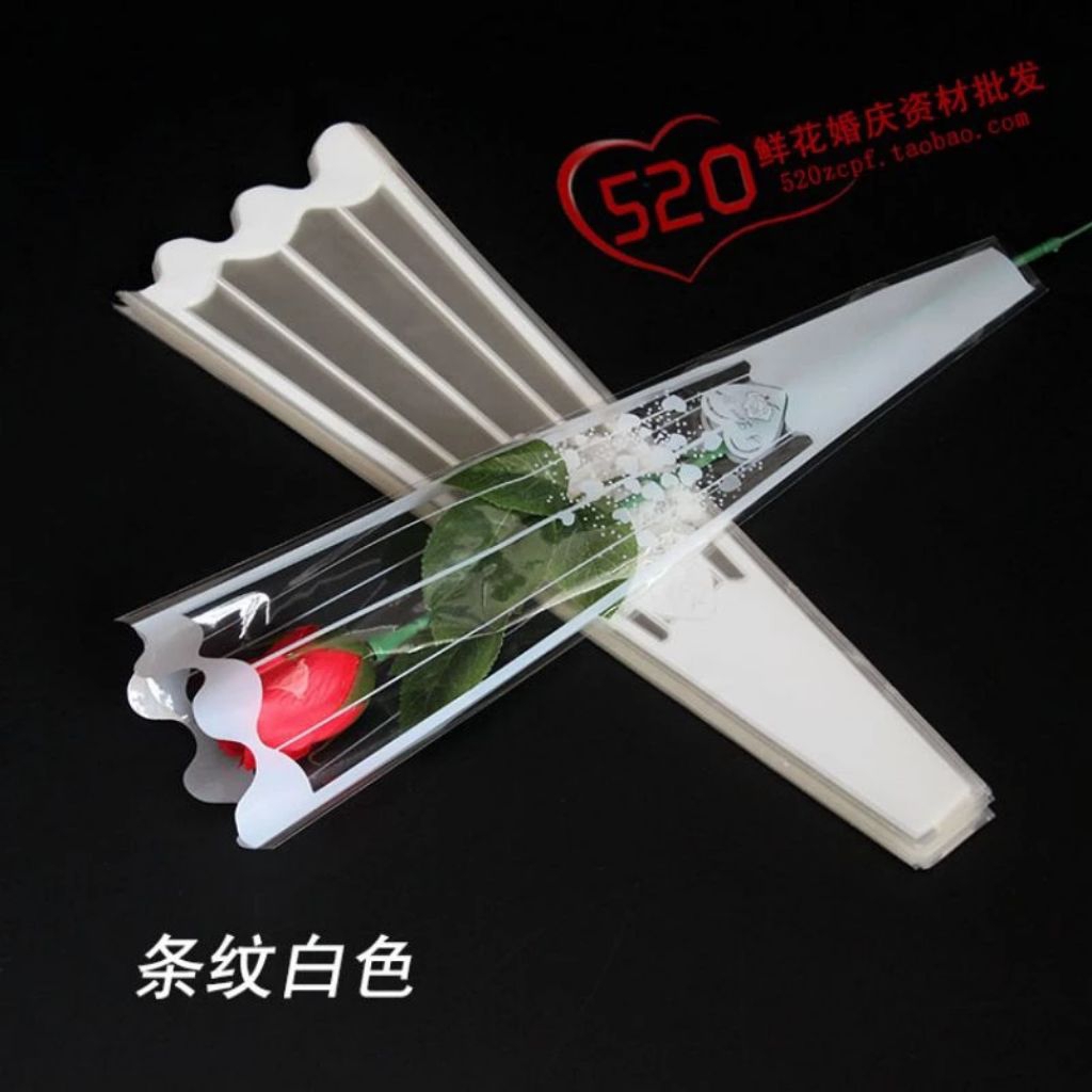 

plastik bunga / opp bunga mawar besar isi 100 pcs single rose