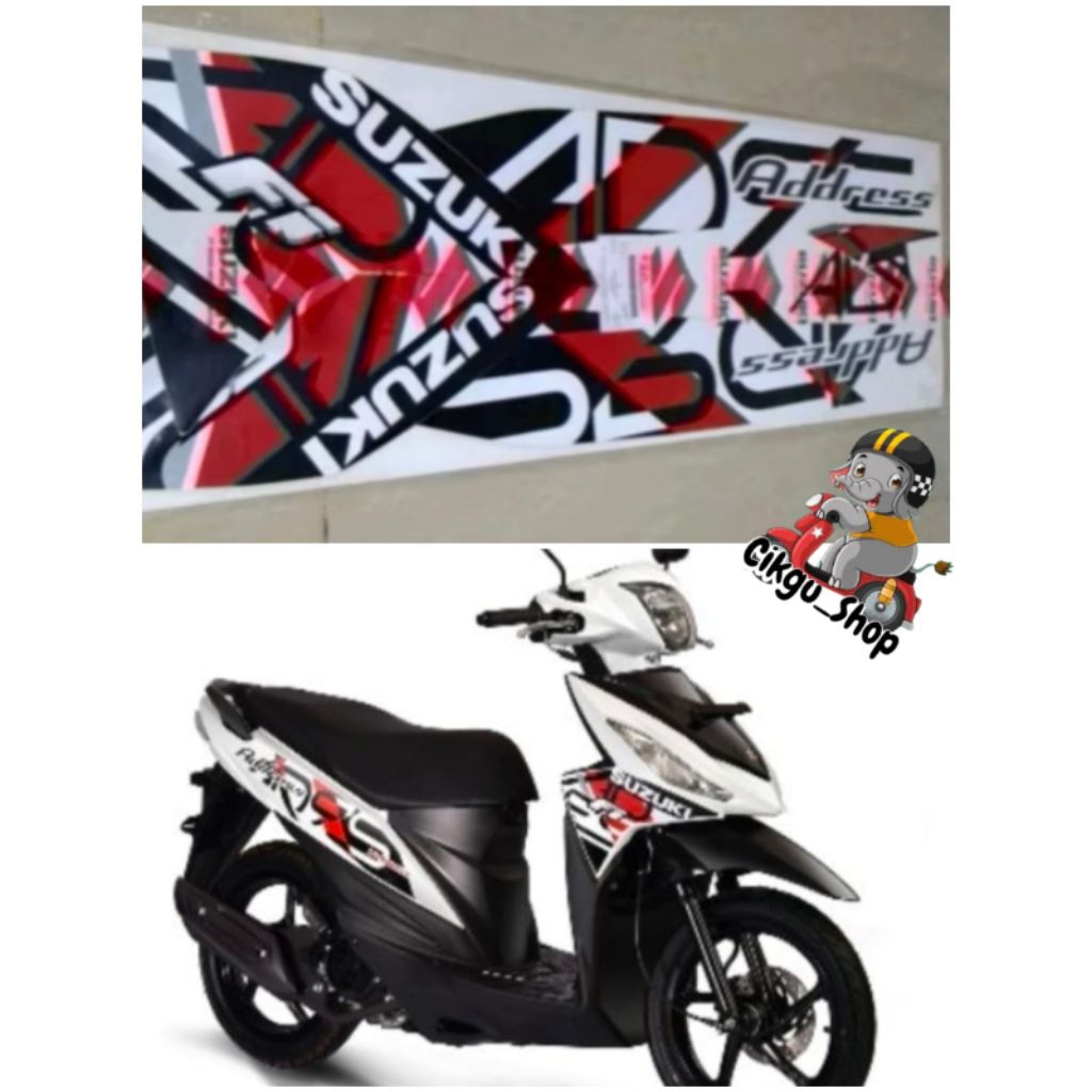 Striping List Body Suzuki Address 115 Brilian white 2017 Putih, Original SGP 100%