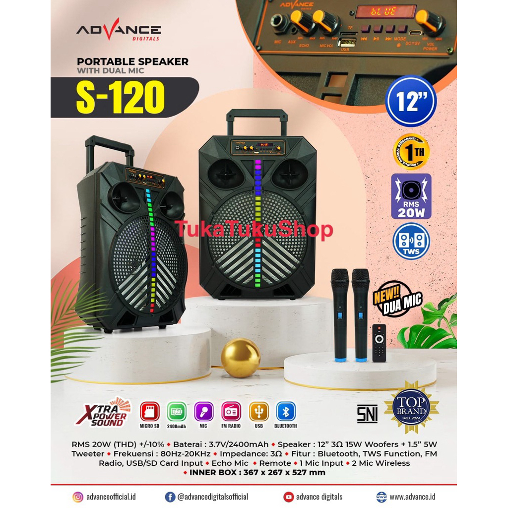 Speaker Aktif Portable Advance 12Inch S-120