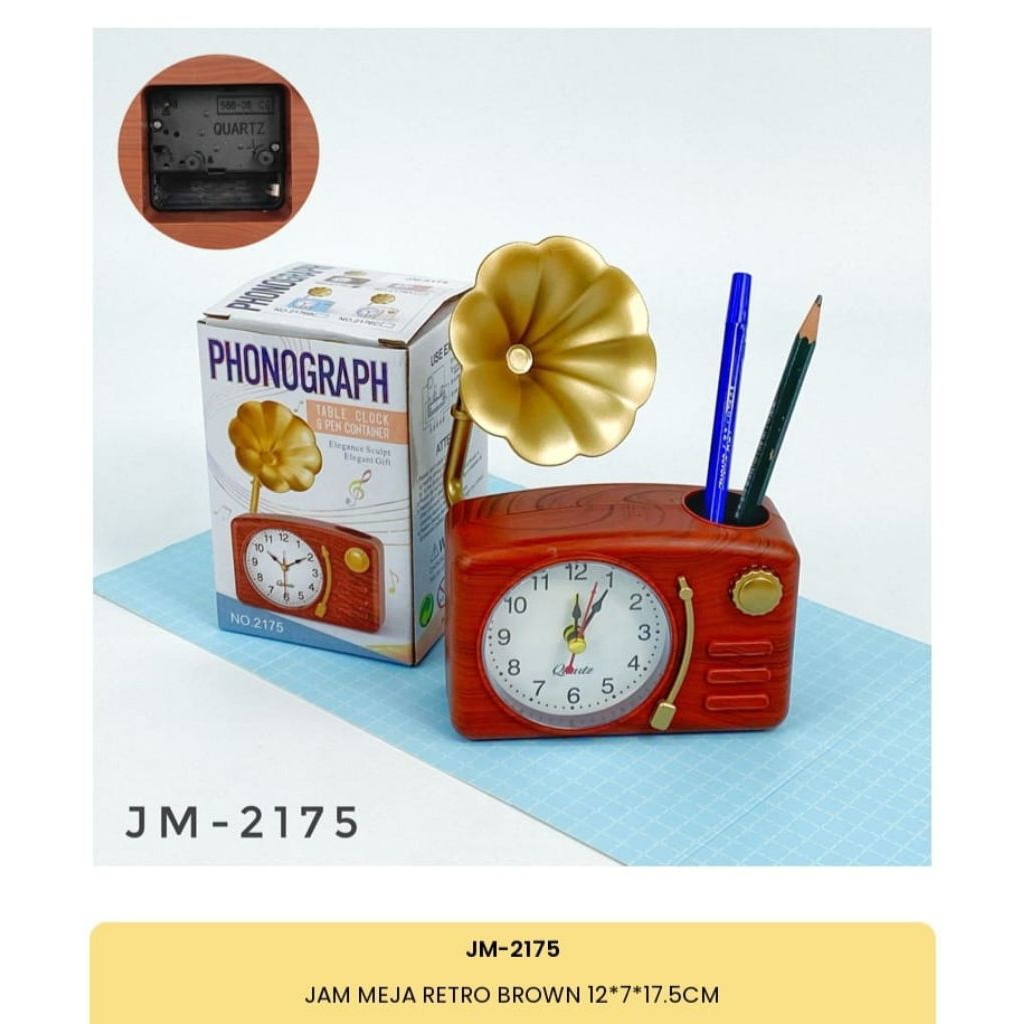 jam meja retro/jam meja/jam meja gramofon/jam meja keren