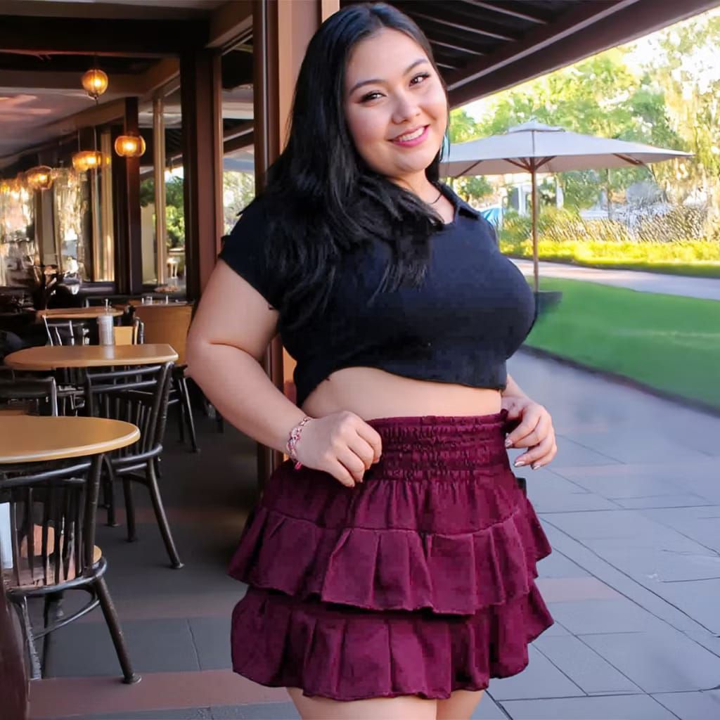 Rok Dance jumbo wanita tumpuk polos bawahan bahan rayon