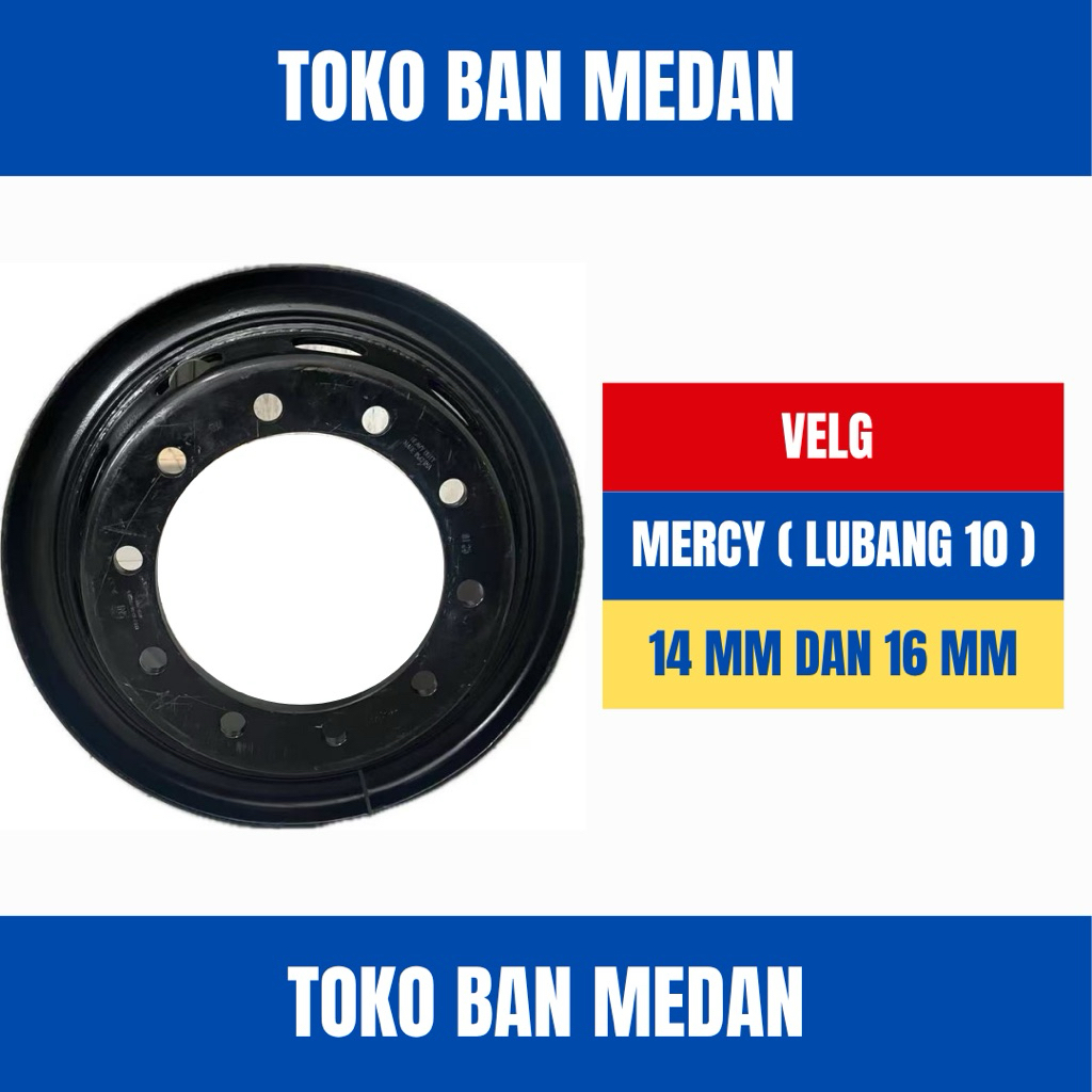 VELG MERCY / 1000 20 R20 / RING 20 / LUBANG 10 ( 14mm dan 16mm )