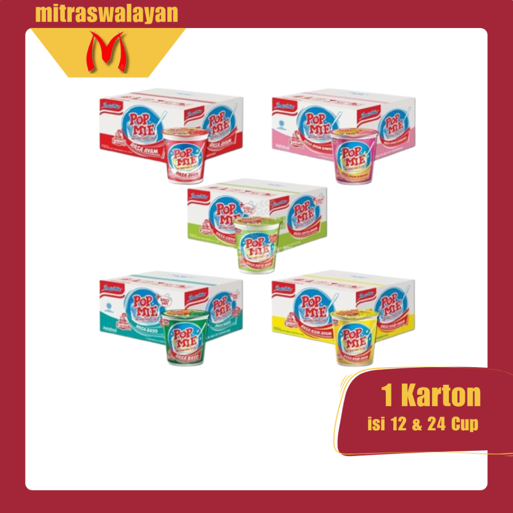 

POP MIE Mie Instan Besar | LAPER TIME | Kemasan Cup 1 Karton Isi 12 & 24