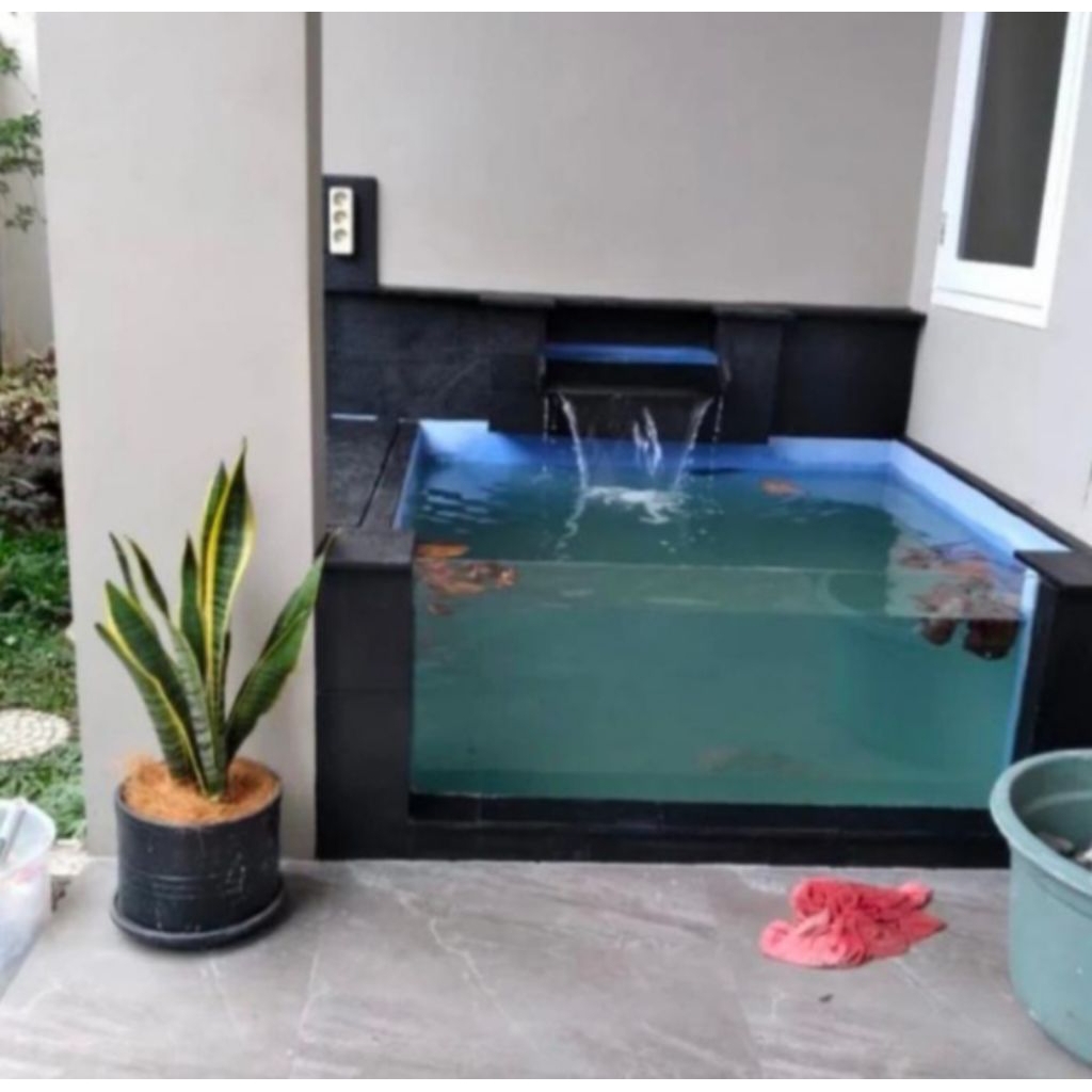 pembuatan kolam koi kaca